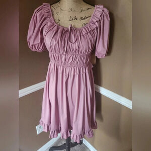NWT Emery Pink Just‎ Found Frill Dress LG